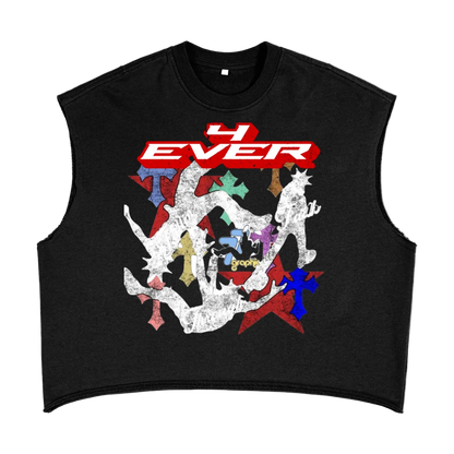 4EVER CROSS ROAD Terry Boxy Tank Top