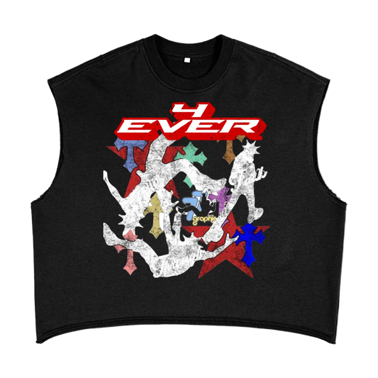4EVER CROSS ROAD Terry Boxy Tank Top