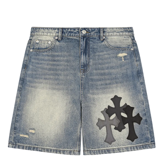 4EVER Distressed Baggy Denim Shorts