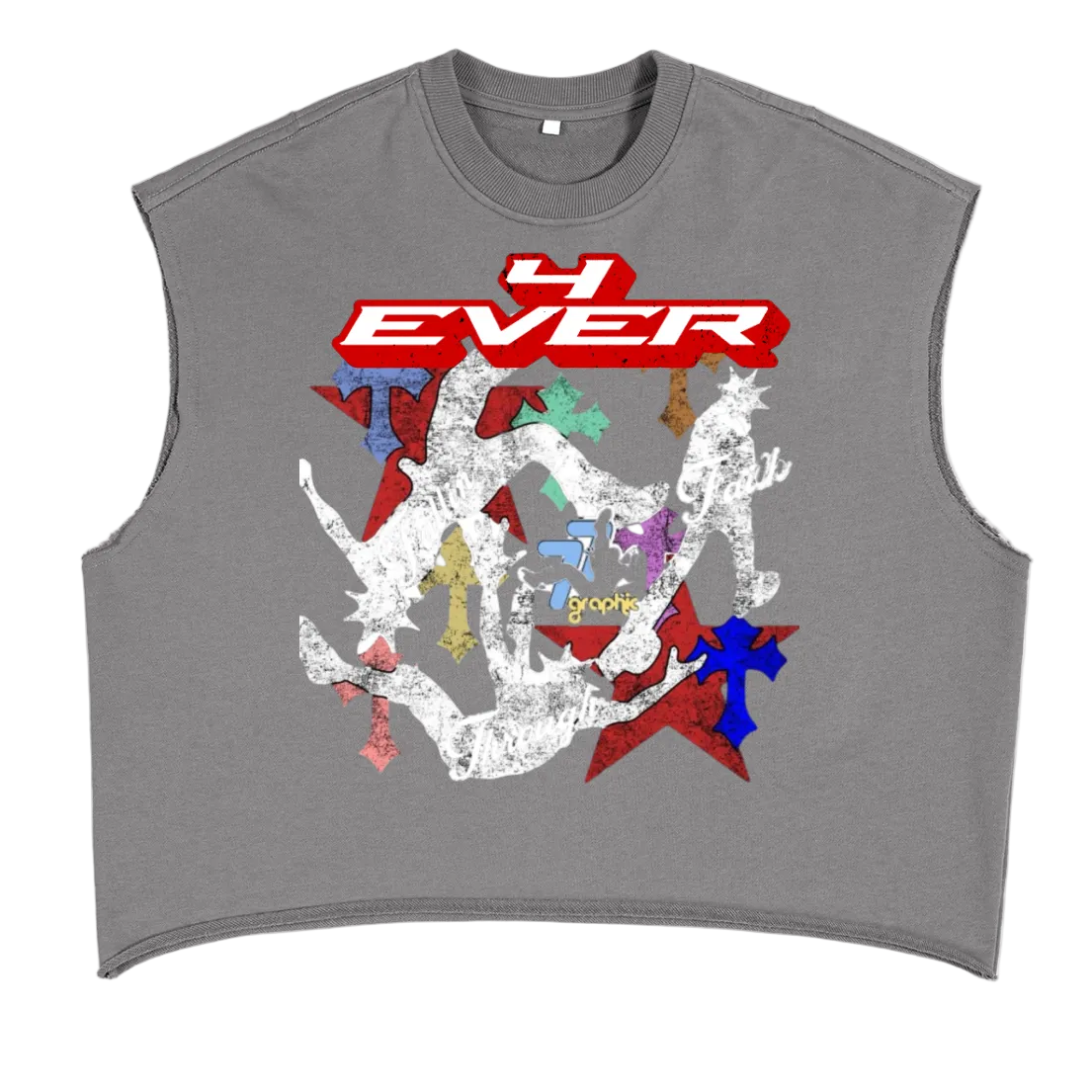 4EVER CROSS ROAD Terry Boxy Tank Top